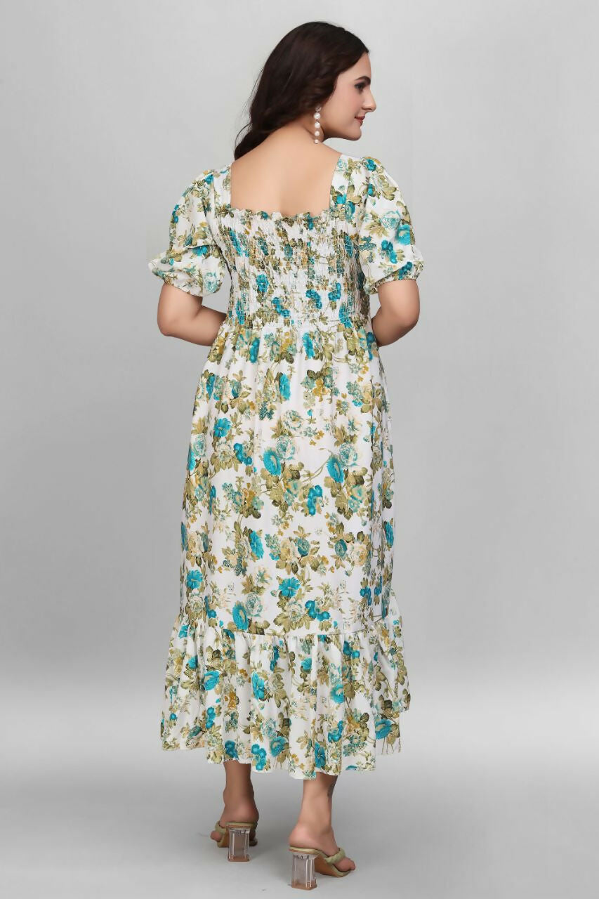 Preksha Creation Women American Crepe Micro Gown - Sky Blue - Distacart