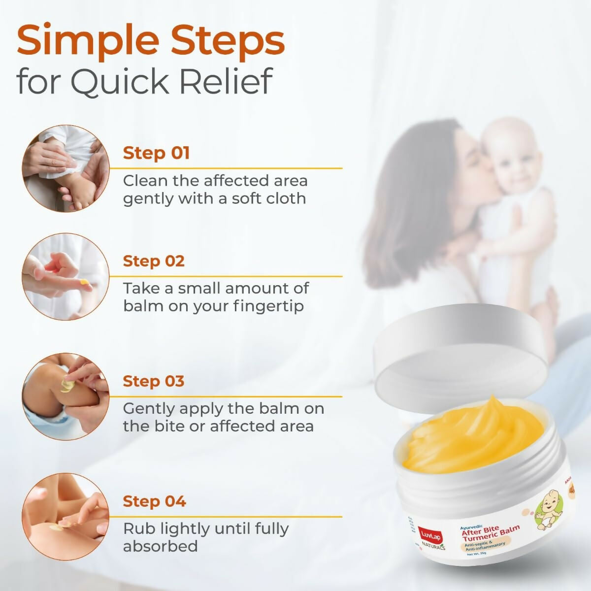 LuvLap Naturals After Bite Turmeric Balm with Pudina - Distacart