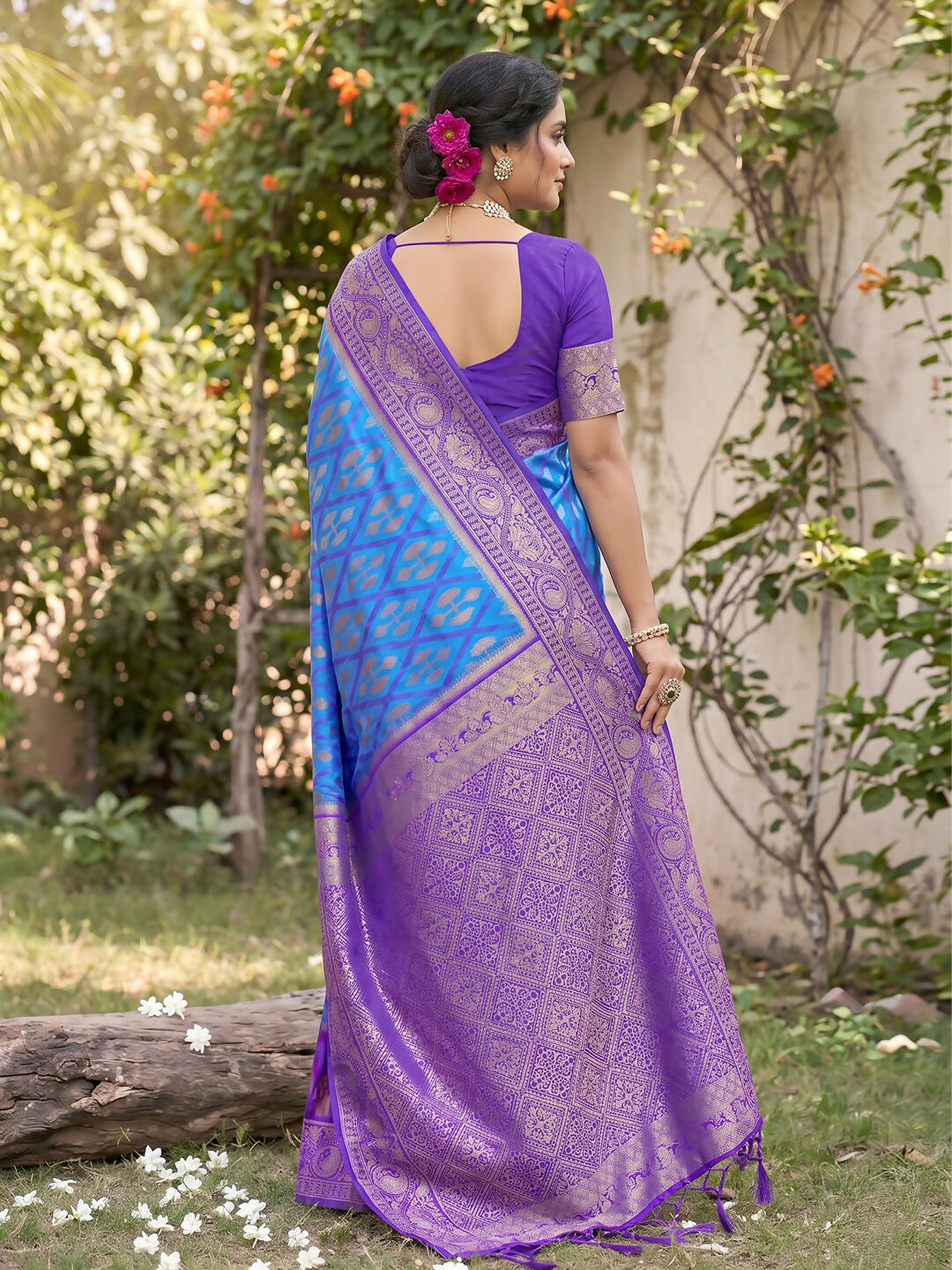 Shree Shyam Fashion Sky Blue Soft Silk Saree - Dista