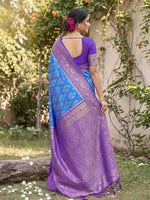 Thumbnail for Shree Shyam Fashion Sky Blue Soft Silk Saree - Dista