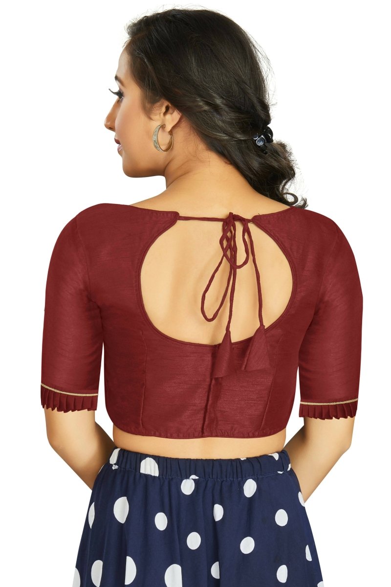 Aastha Fashion Women's Maroon Art Silk Designer Party Wear Readymade Blouse - Distacart