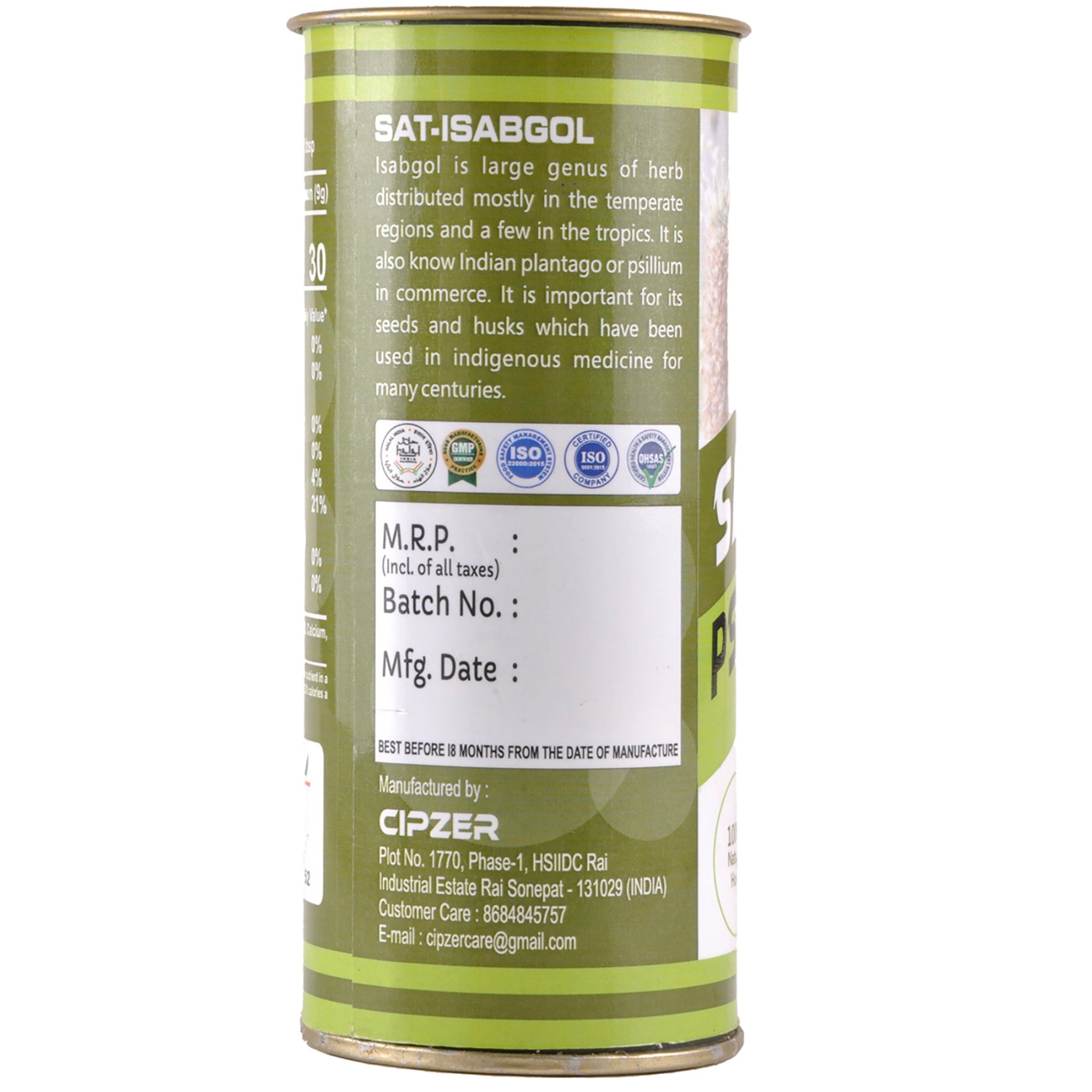 Cipzer Sat-Isabgol Psyllium Husk - Distacart