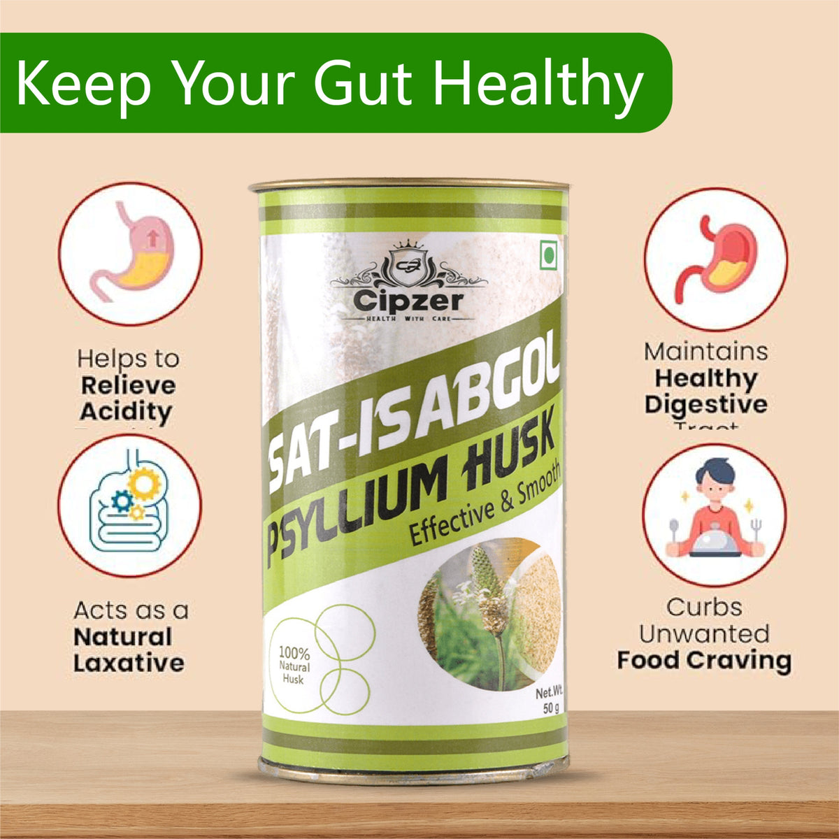 Cipzer Sat-Isabgol Psyllium Husk - Distacart
