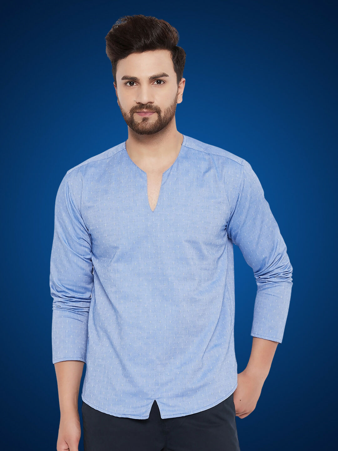 Even Apparels Men's Pure Cotton Blue Kurta - Distacart