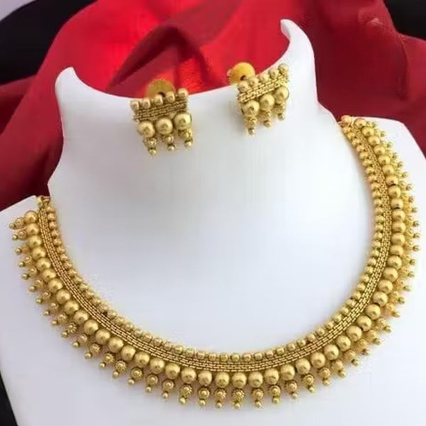 Jewel City Elegant Gold-Tone Beaded Choker Necklace Set for Women – Traditional Ethnic Jewelry with Earrings, Bridal & Party Wear - Distacart