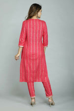 Thumbnail for Alvano Beautiful Embroidery Print Straight Kurti with Pant and Dupatta set for Women and Girls Rayon - Distacart