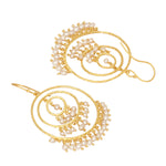 Thumbnail for Nuyug 18k Triple Pearl Hoop Anti Tarnish Earrings