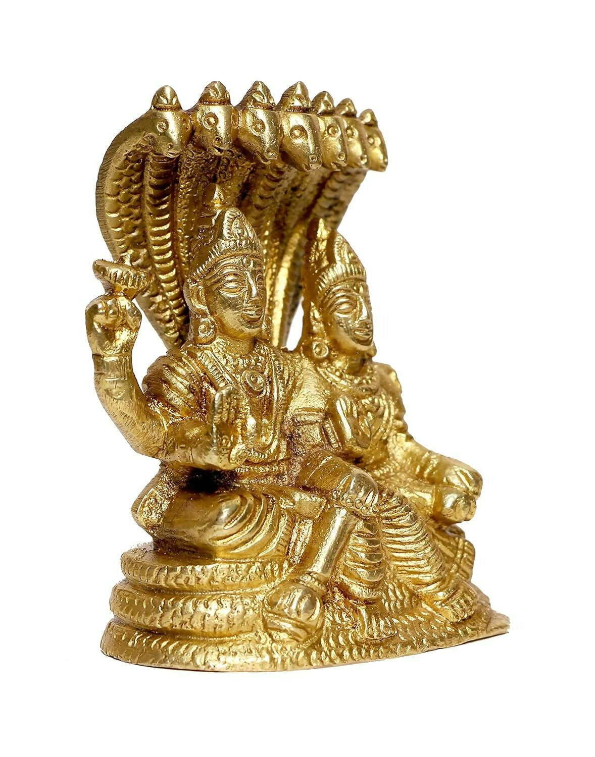 P.J.Handicrafts Brass Metal Statue Of Vishnu Ji With Laxmi - Distacart