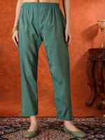Thumbnail for Sequin Embroidered Kurta With Pant & Embroidered Organza Dupatta, Green - Hiral Fashion - Distacart