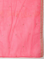 Thumbnail for Sequin Embroidered Kurta With Pant & Embroidered Organza Dupatta, Pink - Hiral Fashion - Distacart
