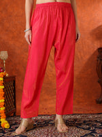 Thumbnail for Sequin Embroidered Kurta With Pant & Embroidered Organza Dupatta, Pink - Hiral Fashion - Distacart