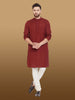 Even Apparels Men's Pure Cotton Maroon Kurta - Distacart