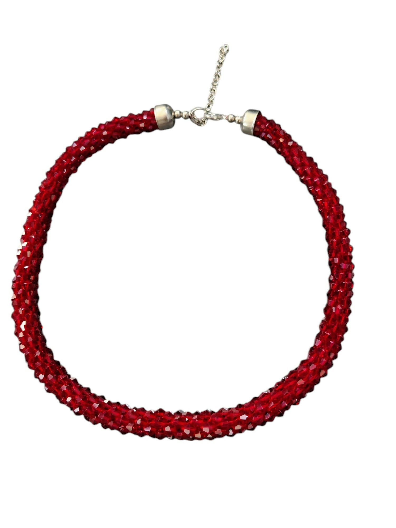 Inhanns Noor-E-Jalwa – Handmade Crystal Bead Necklace -Adjustable - Maroon Only Necklace - Distacart