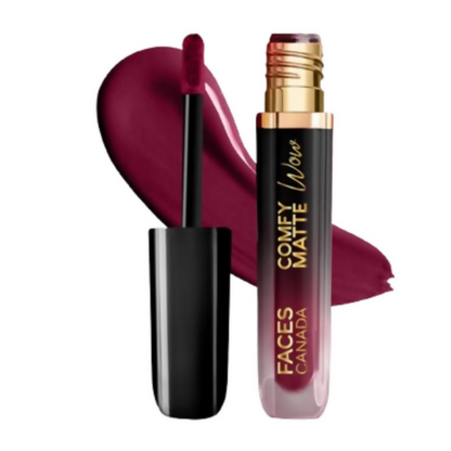 Faces Canada Comfy Matte Wow Liquid Lipstick - Plum Passion 04 - Distacart