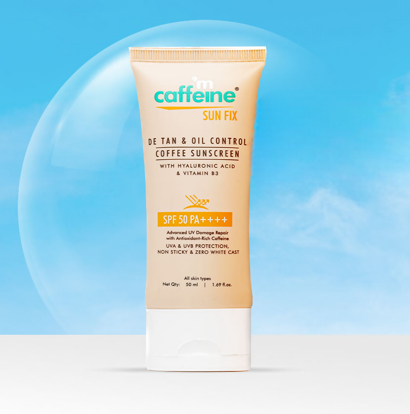 mCaffeine Sun Fix Detan & Oil Control Coffee Sunscreen SPF 50 PA++++, Lightweight & No White Cast - Distacart