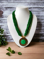 Thumbnail for Inhanns Everyday Statement Beaded Pendant Necklace - Green - Distacart