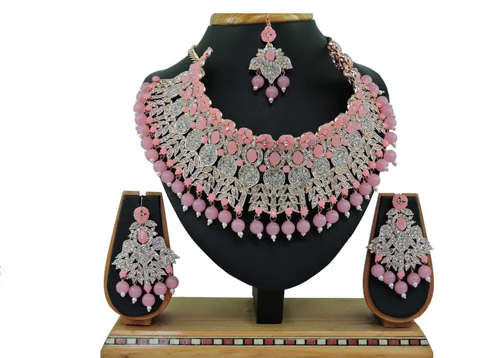 Jewel City Beads Choker Necklace Set with Earrings for Women – Silver-Tone Bridal & Party Wear Jewelry - Distacart