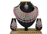 Thumbnail for Jewel City Beads Choker Necklace Set with Earrings for Women – Silver-Tone Bridal & Party Wear Jewelry - Distacart