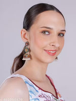 Thumbnail for Jewel City Vibrant Multicolor Traditional Jhumka Earrings for Women & Girls | Handcrafted Ethnic Gold-Plated Dangler Jewelry - Distacart