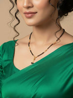 Thumbnail for NVR Women Black Gold Plated Mangalsutra - Distacart