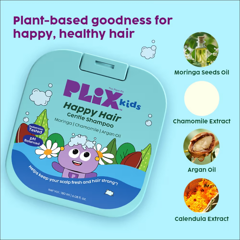 PLIX The Plant Fix Kids Happy Hair Gentle Shampoo & Bubble Splash Body Wash - Distacart