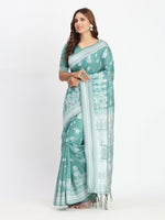 Thumbnail for Astita Linen Cotton Mustard Saree