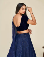 Thumbnail for Jyoti Fashion Women's Blue Two Tone Tapeta Silk Sequins Designer Lehenga Choli Set - Distacart