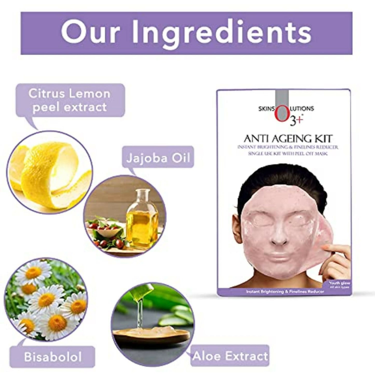 Professional O3+ Anti Ageing Facial Kit Brightening & Finelines Reducer - Distacart