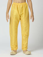 Thumbnail for Joban Fashion Kids Island Full Sleeves Chanderi Kurta, Pyjama Set with Traditional Butta Work - Yellow - Distacart