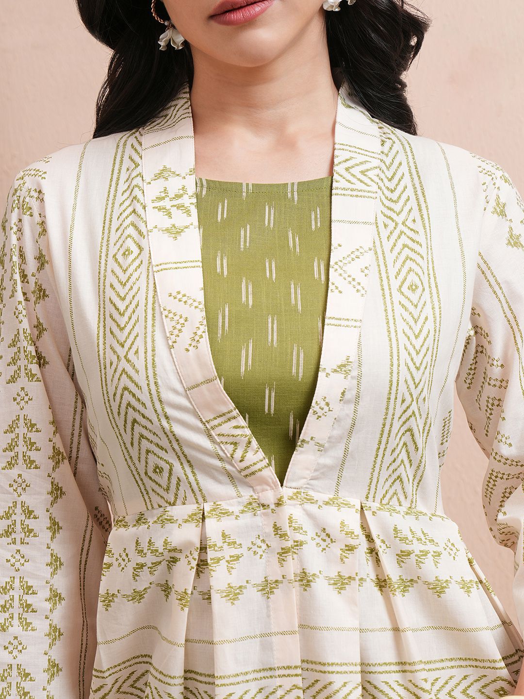 Vishudh Women Ethnic Motifs Embroidered Regular Pure Cotton Top with Palazzos - Distacart