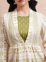 Thumbnail for Vishudh Women Ethnic Motifs Embroidered Regular Pure Cotton Top with Palazzos