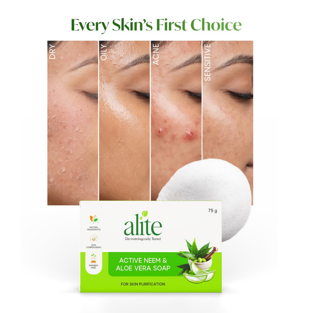Alite Neem & Aloe Vera Soap for Gentle Daily Cleansing - Distacart