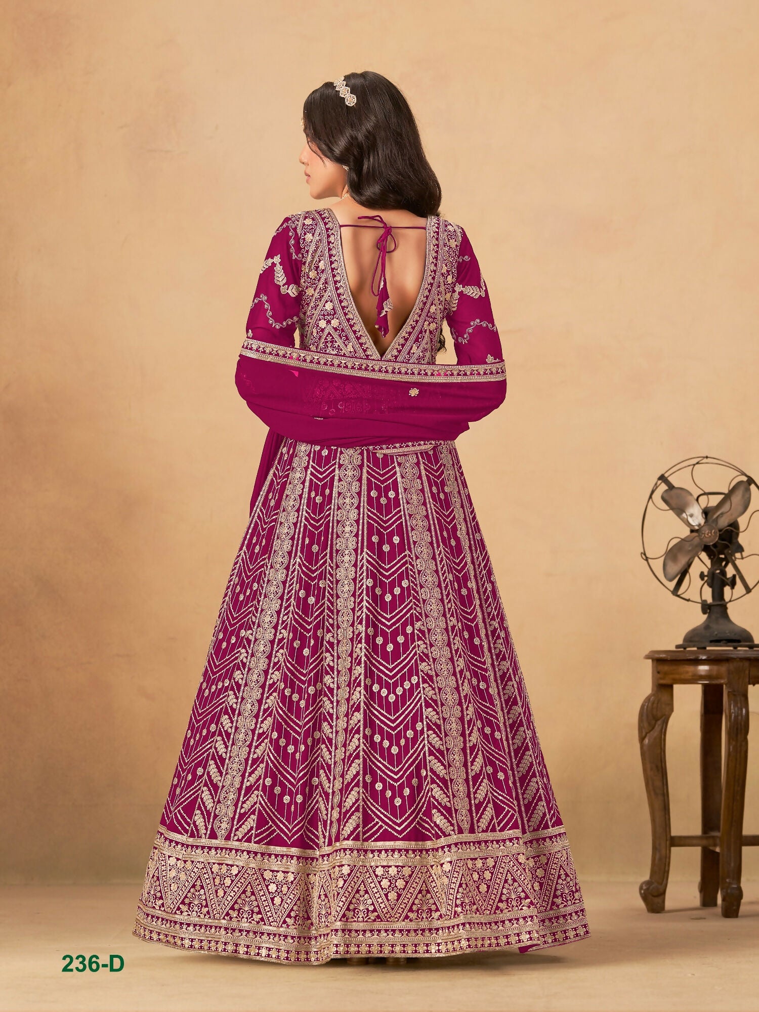 Anaita Rani Pink Faux Georgette Stitched Anarkali Suit with Heavy Embroidery Work - Distacart