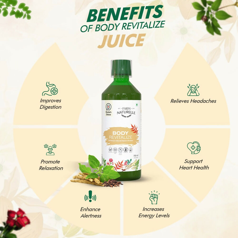 Farm Naturelle Body Revitalizer Juice - Ayurvedic Formula for Energy and Vitality