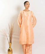 Thumbnail for Timaraa Peach Heirloom – Silk Aari Zardosi Co-Ord Set - Dista