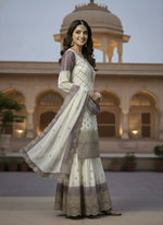 Thumbnail for Teeya Creation Multi Color Star Georgette Heavy Embroidery Work Functional Wear Salwar Suit - Distacart