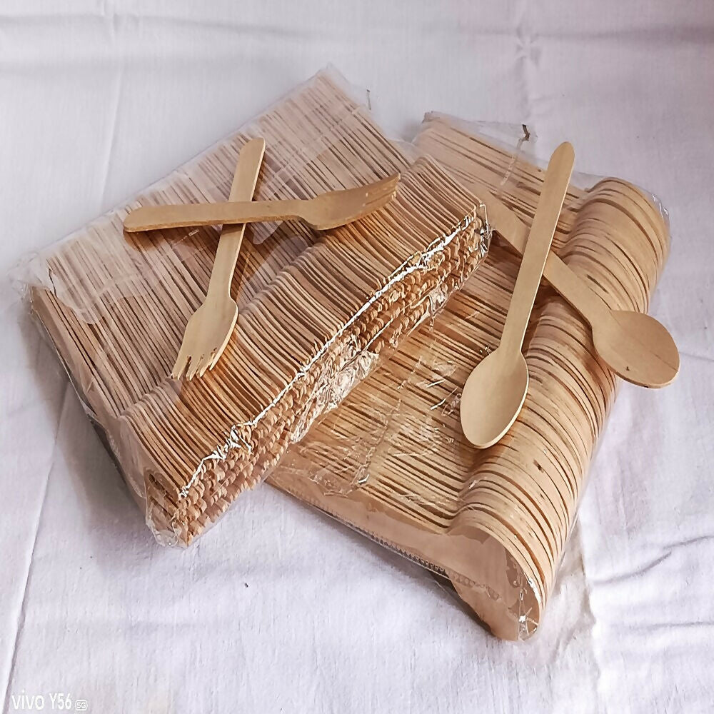 Eco friendly Wooden Spoon & Fork Combo - Distacart