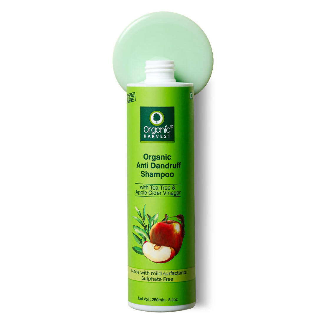 Organic Harvest Organic Anti Dandruff Shampoo With Tea Tree & Apple Cider Vinegar - Distacart