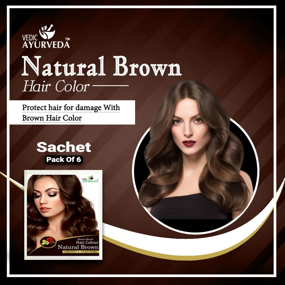 VedicAyurveda Henna Hair Color Naturally Brown - Dista