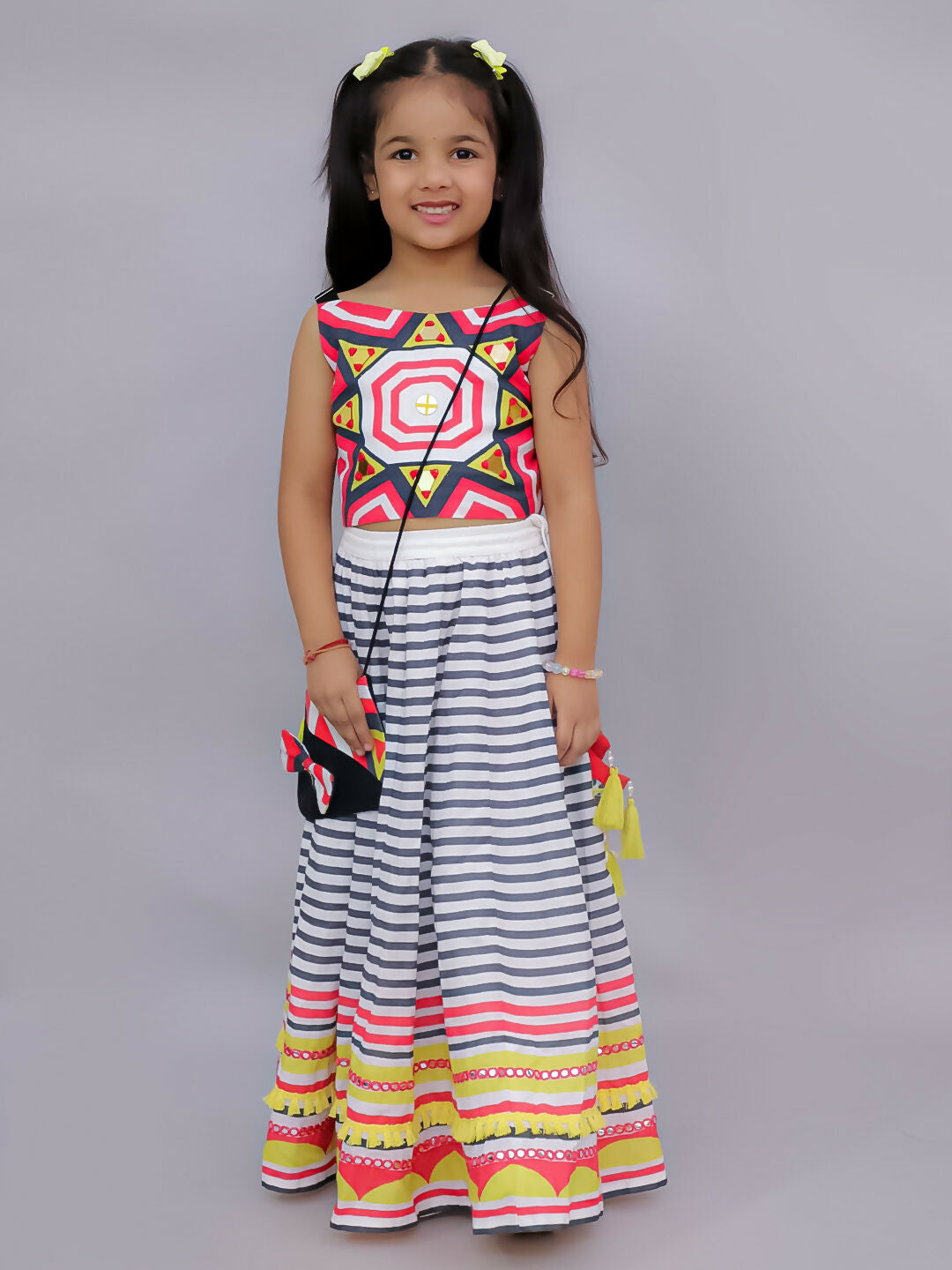 Lil Drama Shor-Gul Multicolor Lehanga Choli Set for Girls