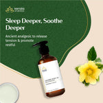 Thumbnail for Kerala Ayurveda calming body oil bottle with a yellow flower on a green and beige background