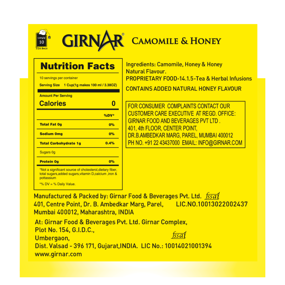 Girnar Camomile Infusion With Honey - Distacart