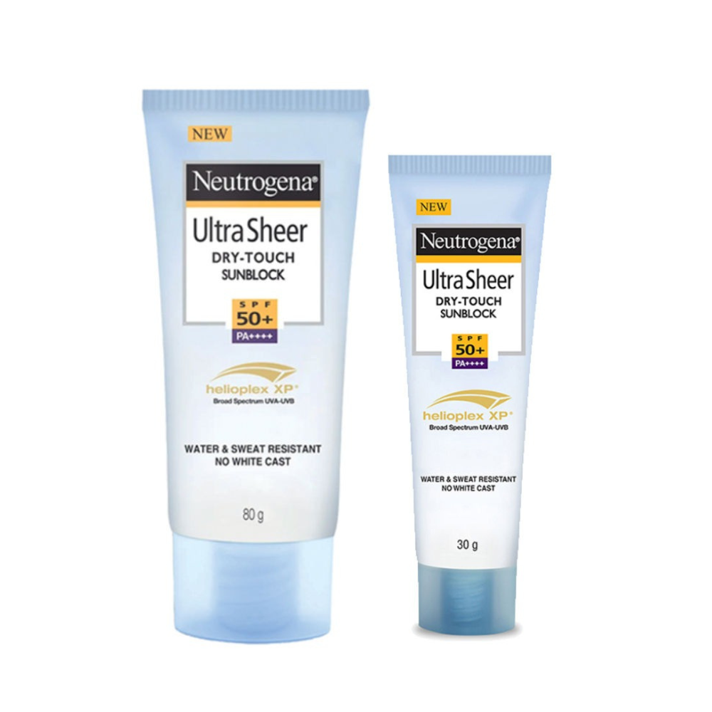 Neutrogena Ultrasheer SPF50+ PA+++ Ultra Light Face Sunscreen For Dry & Oily Skin Home+Travel Combo - Distacart