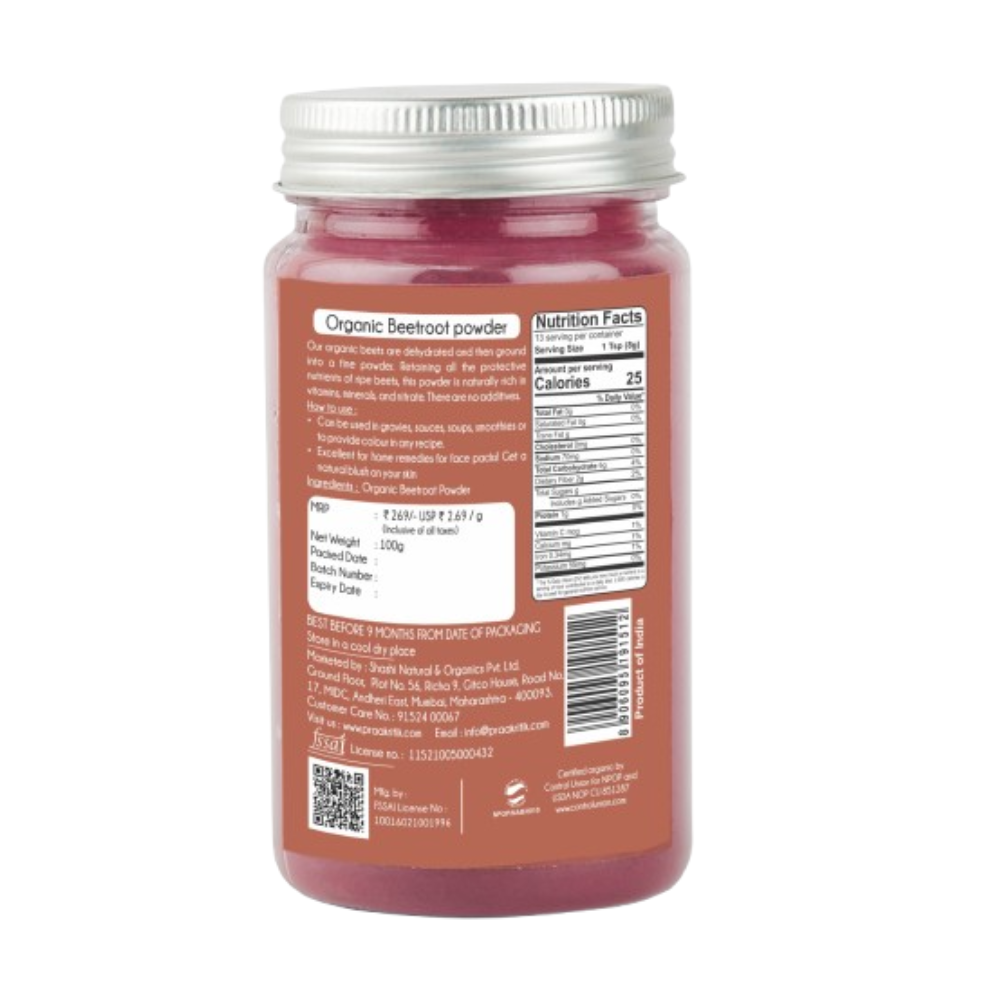 Praakritik Organic Beet Root Powder - Distacart