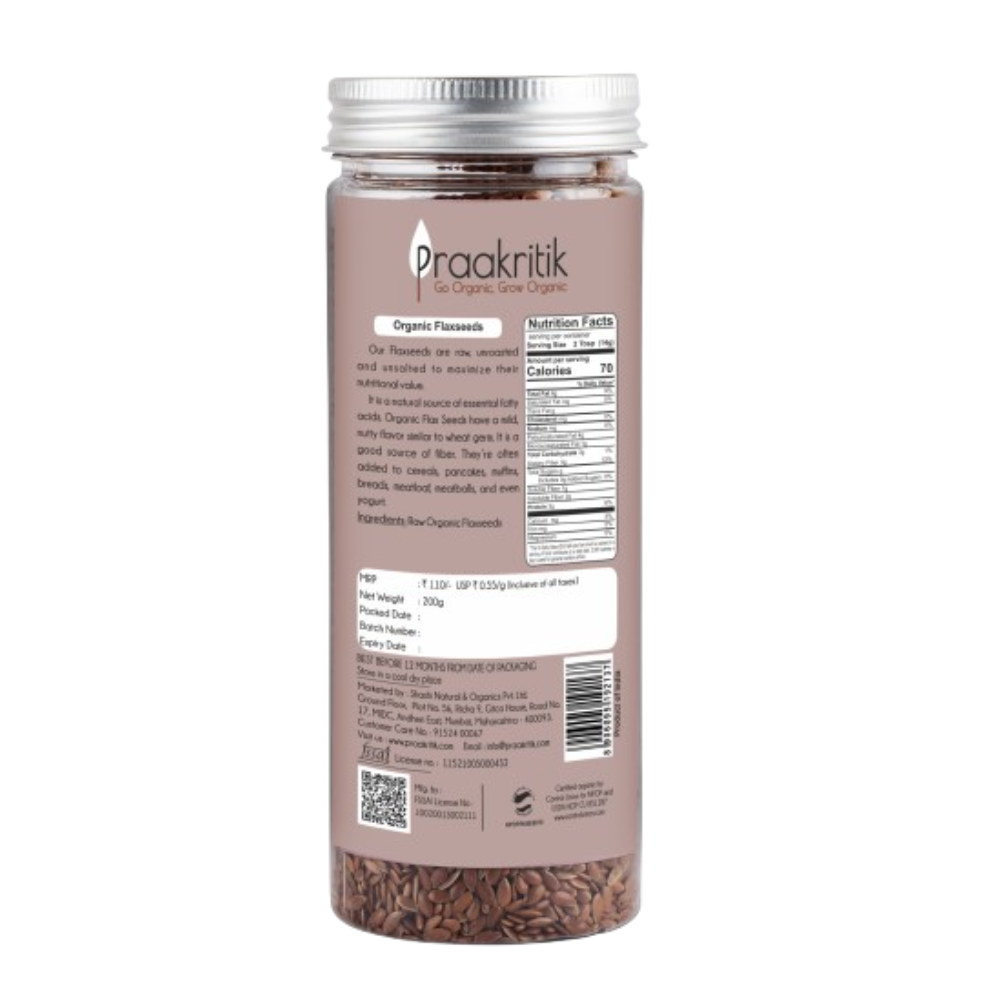 Praakritik Organic Raw Flaxseeds - Distacart