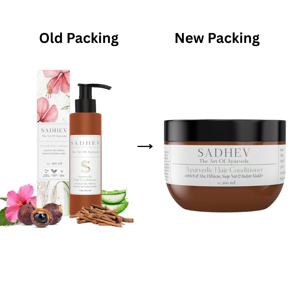 Sadhev Ayurvedic Hair Conditioner With Extracts Of Aloe, Hibiscus, Soap Nut And Indian Maddar For Deep Condition And Nourishment - Distacart
