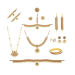 Thumbnail for Elite trade Metal Copper Gold Green White Jewel Set - Distacart