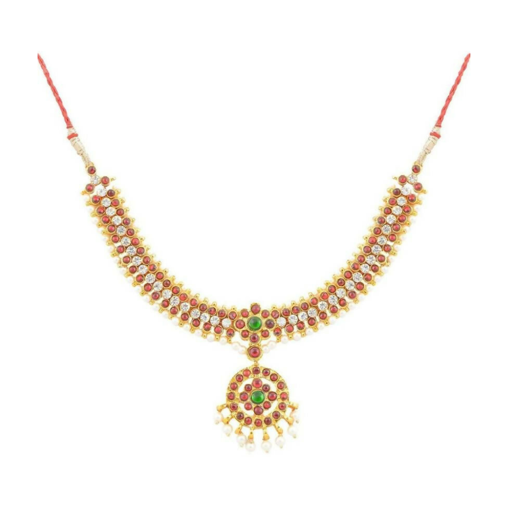 Elite trade Metal Copper Gold Green White Jewel Set - Distacart