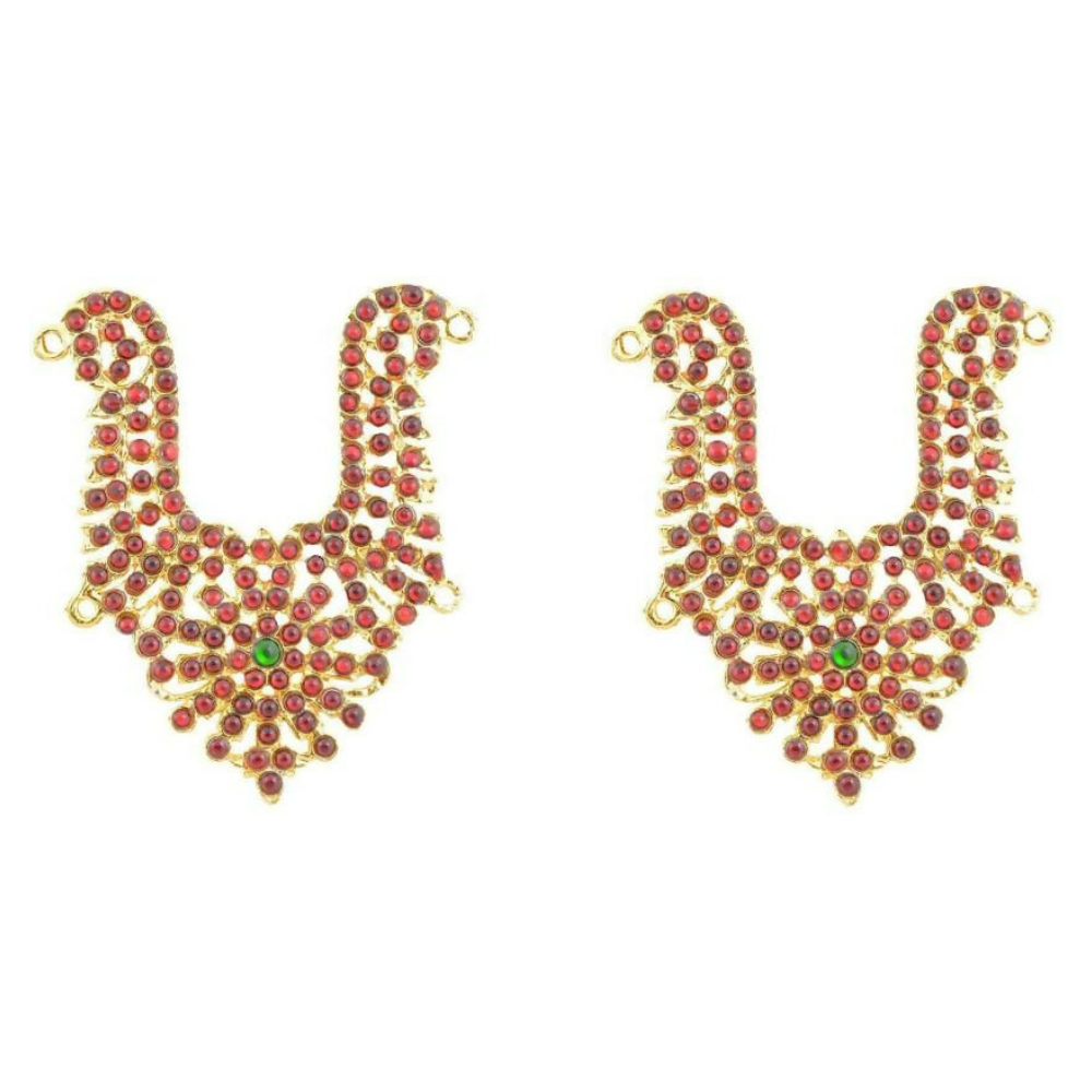 Elite trade Brass Gold Red Jewel Set - Distacart