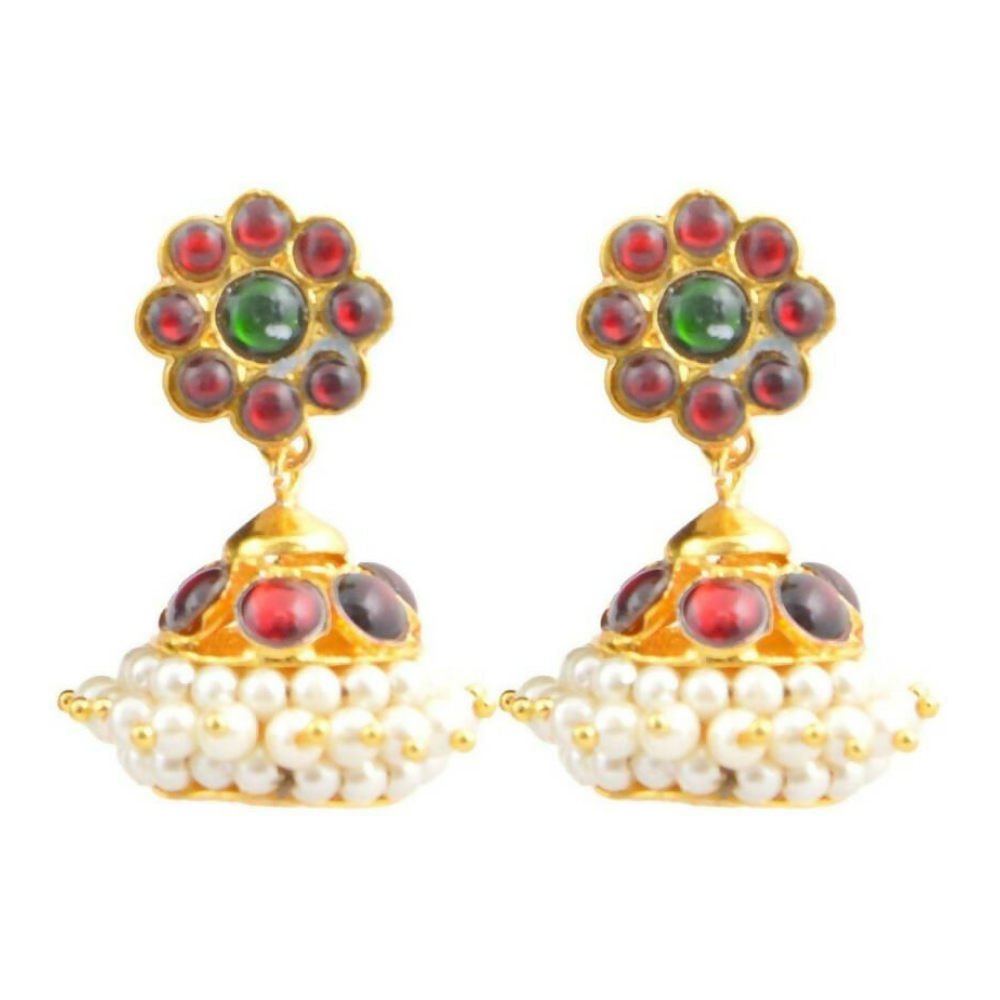 Elite trade Metal Copper Gold Green White Jewel Set - Distacart